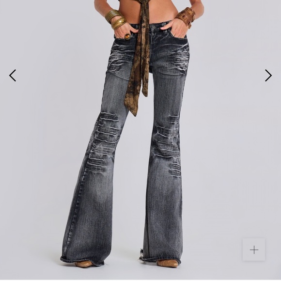 Jaded London Denim - Jaded London Washed Black Drift Bootcut Jeans